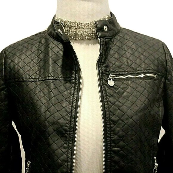 COFFEESHOP KIDS Faux Leather Quilted Moto Jacket - Picture 2 of 6